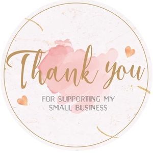 1.5” Round THANK YOU FOR SUPPORTING MY SMALL BUSINESS Stickers - 384 Cou…